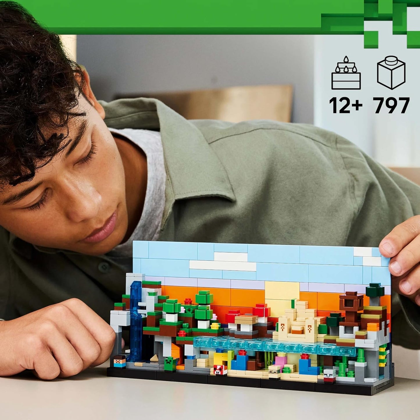 LEGO Minecraft Mini Biomes - Minecraft Art Building Set - Gaming Decoration for Ages 12+ - 21589