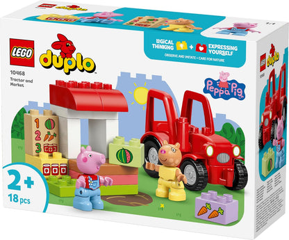 LEGO DUPLO Peppa Pig 10468 Tractor & Market Farm Playset, 18 Pieces, 2+