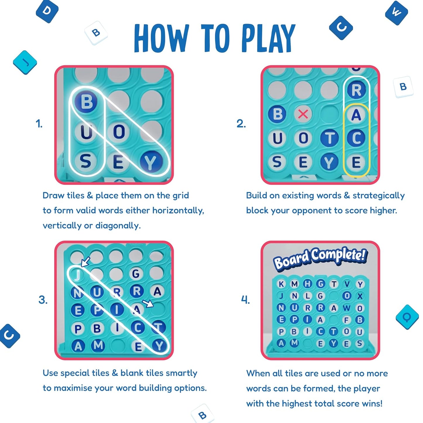 Word Build, Master The Art of Building Words, Strategy Game, Board Game for Kids (PACK OF 8)