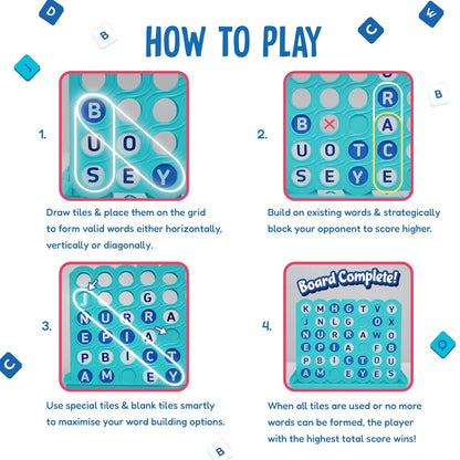 Word Build, Master The Art of Building Words, Strategy Game, Board Game for Kids (PACK OF 8)