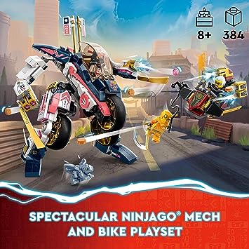 LEGO NINJAGO Sora’s Transforming Mech Bike Racer 71792 Building Toy Set (384 Pcs)