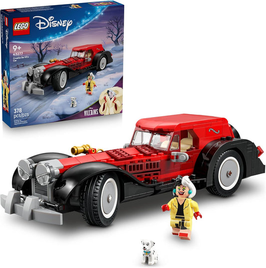 LEGO Disney Cruella De Vil’s Car Building Toy - 101 Dalmations Pretend Play Vehicle Building Set