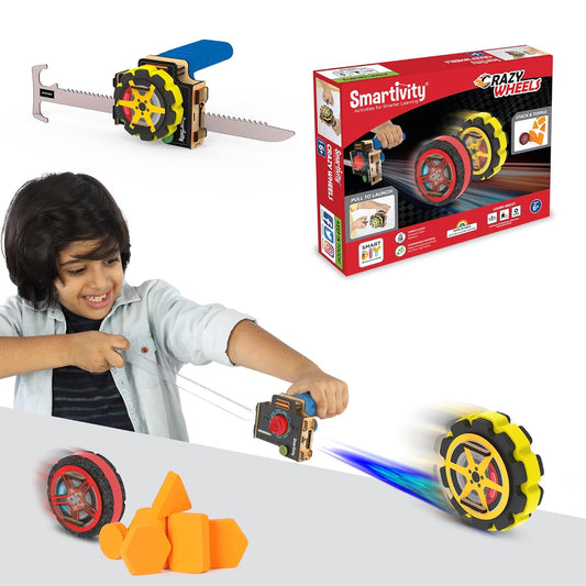 Smartivity Crazy Wheels STEM DIY Fun Toys | Spin Speed - 1800 RPM | Fast Speed, Amazing Stunt & Jump Actions | Educational & Construction based...(PACK OF 6)