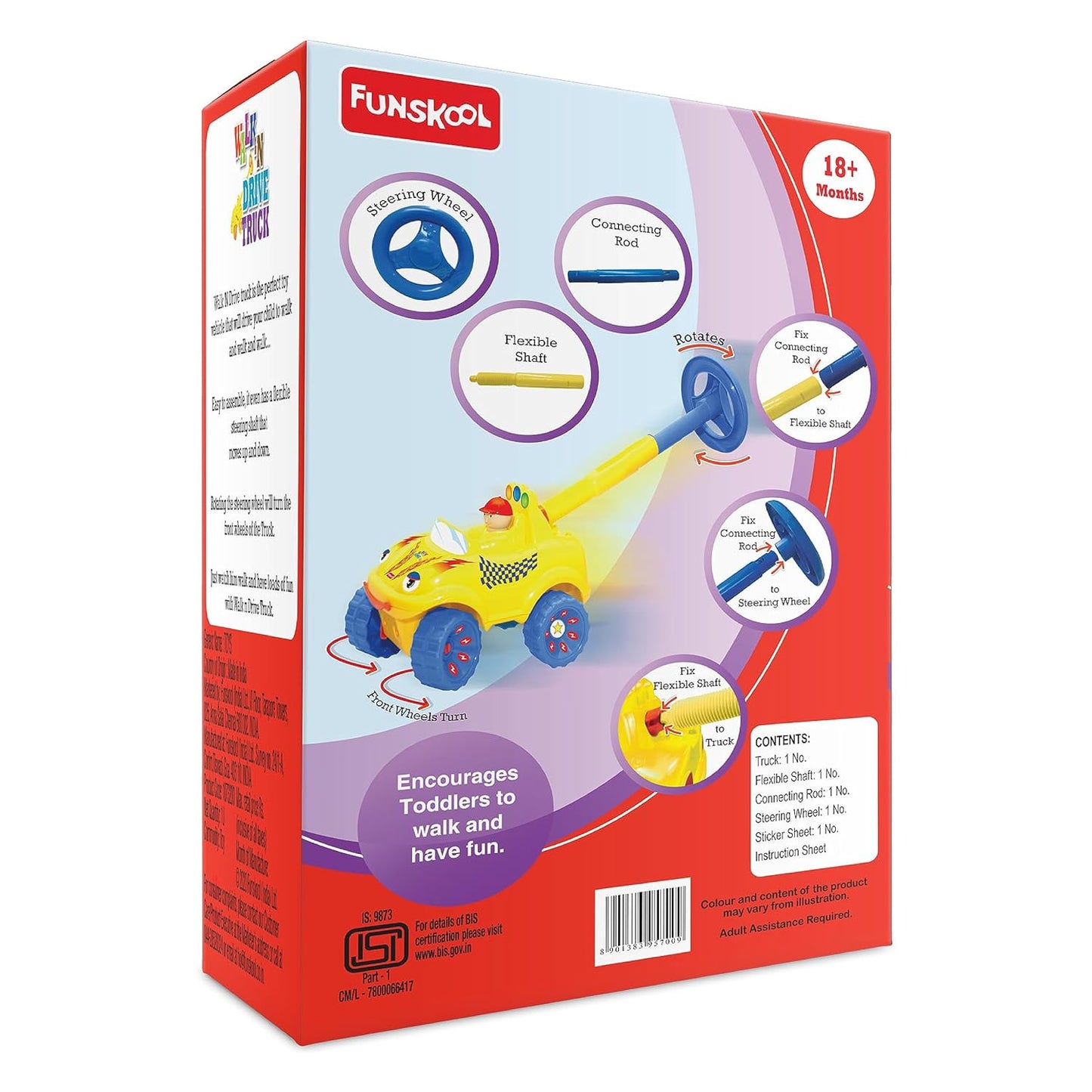 Giggles Walk N Drive Truck, Fun & Development Toy for Babies, Encourage Walking in Infants (PACK OF 4)
