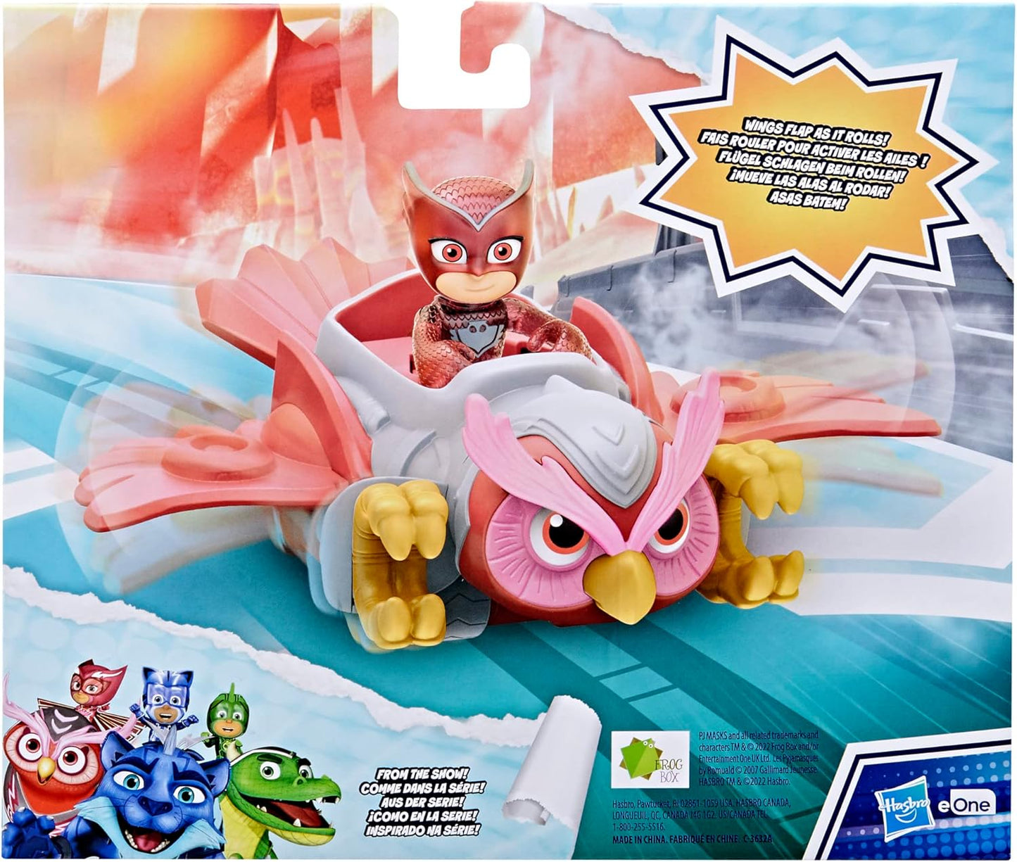 PJ Masks Animal Power Owlette Animal Rider Deluxe Vehicle Preschool Toy, Eagle Owl Toy with Owlette Action Figure, Ages 3 and Up