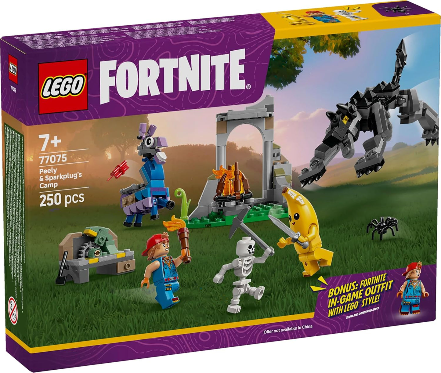 LEGO Fortnite Peely & Sparkplug’s Camp Video Game Building Set 77075 Building Blocks for 7+ Age Boys and Girls