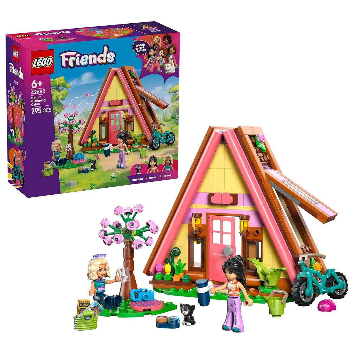 LEGO Friends 42682 Nature Glamping Cabin Camping Playset, 295 Pieces, 6+