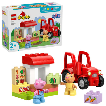 LEGO DUPLO Peppa Pig 10468 Tractor & Market Farm Playset, 18 Pieces, 2+