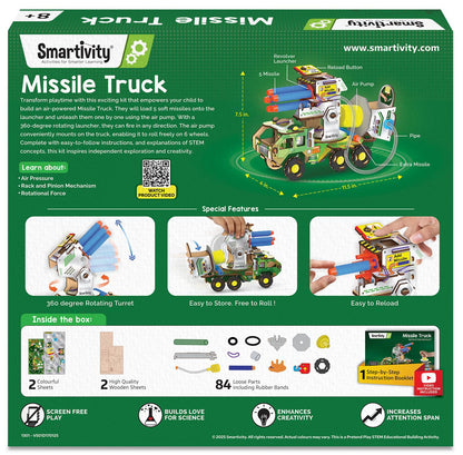 Smartivity DIY Military Vehicle for Kids 8-14 Years | Army Truck with Air Powered - Missle Launch System | Birthday Gift for Boys & Girls | I STEM Toy for 8,9,10,11,12,13,14 Years(PACK OF 6)