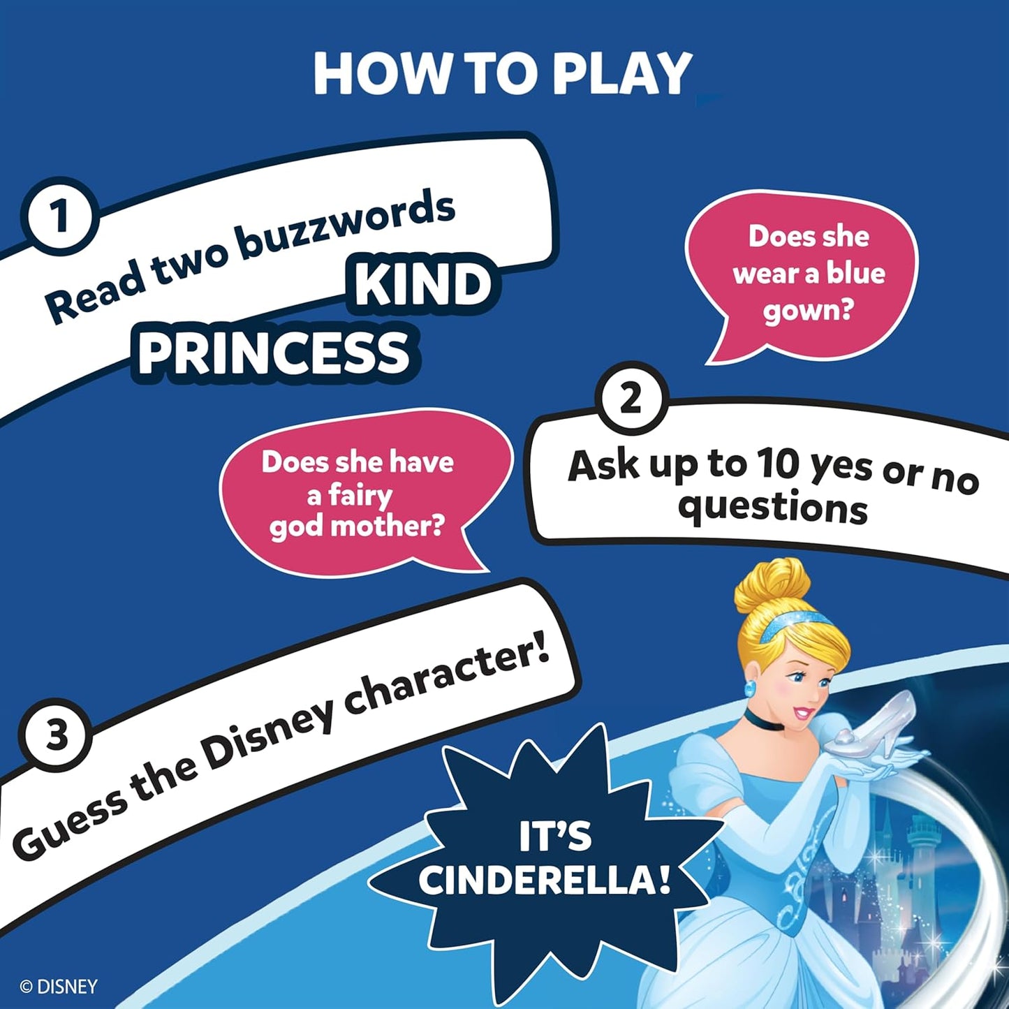 Skillmatics Guess in 10 Disney, Card Game for Girls, Boys, Kids, Teens, Adults, Who Love Cinderella, Mickey Mouse, Moana, Gifts for Ages 6, 7, 8, 9 and Up(PACK OF 5)