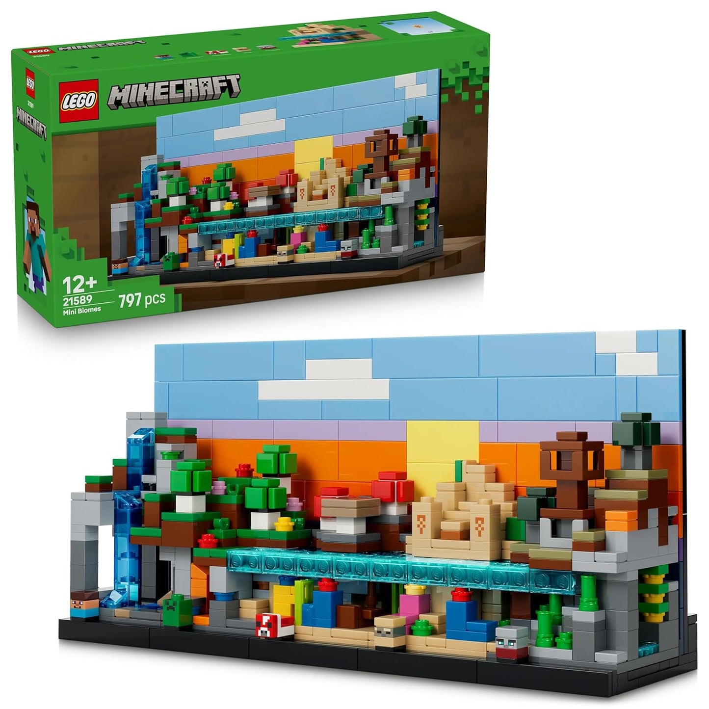 LEGO Minecraft Mini Biomes - Minecraft Art Building Set - Gaming Decoration for Ages 12+ - 21589
