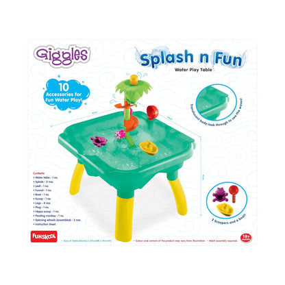 Kid Giggles Splash N Fun Water Play Table, 10 Accessories for Water Fun Play, Ideal for Pre-Schoolers, Multi-Colour.(PACK OF 2)