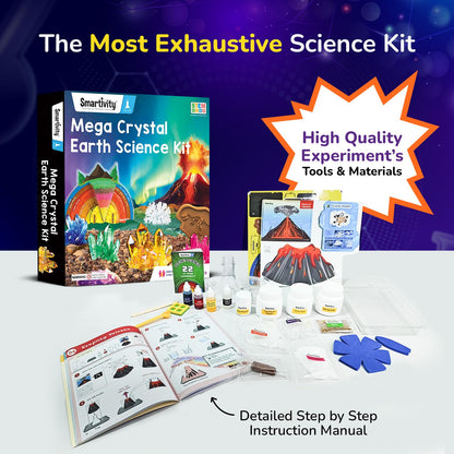 Smartivity Mega Crystal Earth Science Kit | Explore Earth, Crystal, and Fossilization Concepts | Birthday Gift for Boys & Girls I STEM Educational DIY Science Toys for Kids Ages 8,9,10,11,12,13,14(PACK OF 6)