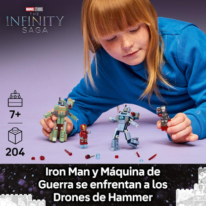 LEGO Marvel Iron Man & War Machine vs. Hammer Drones Building Toy 76320 Building Blocks Toys for 7+ Gift for Boys and Girls