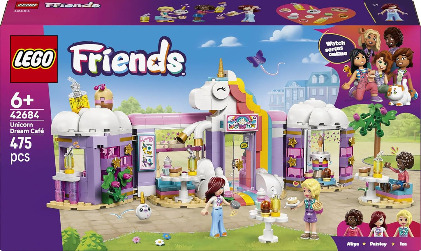 LEGO Friends Unicorn Dream Café Building Set - Pretend Play Unicorn Toy with 3 Minidolls - 42684