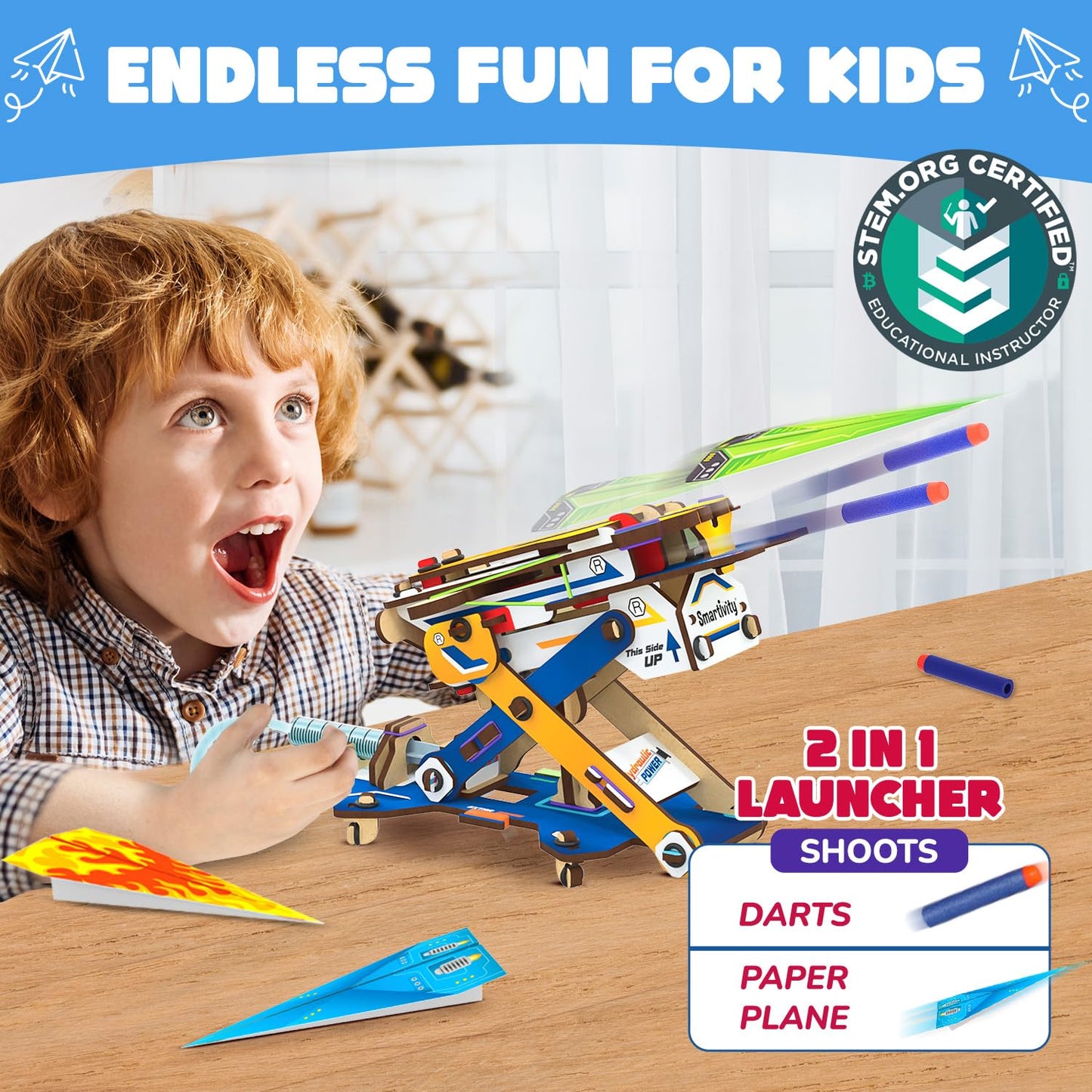 Smartivity 2in1 Hydraulic Aeroplane & Dart Launcher Toy for Kids 6-8-10-12-14 Years Old (PACK OF 6)