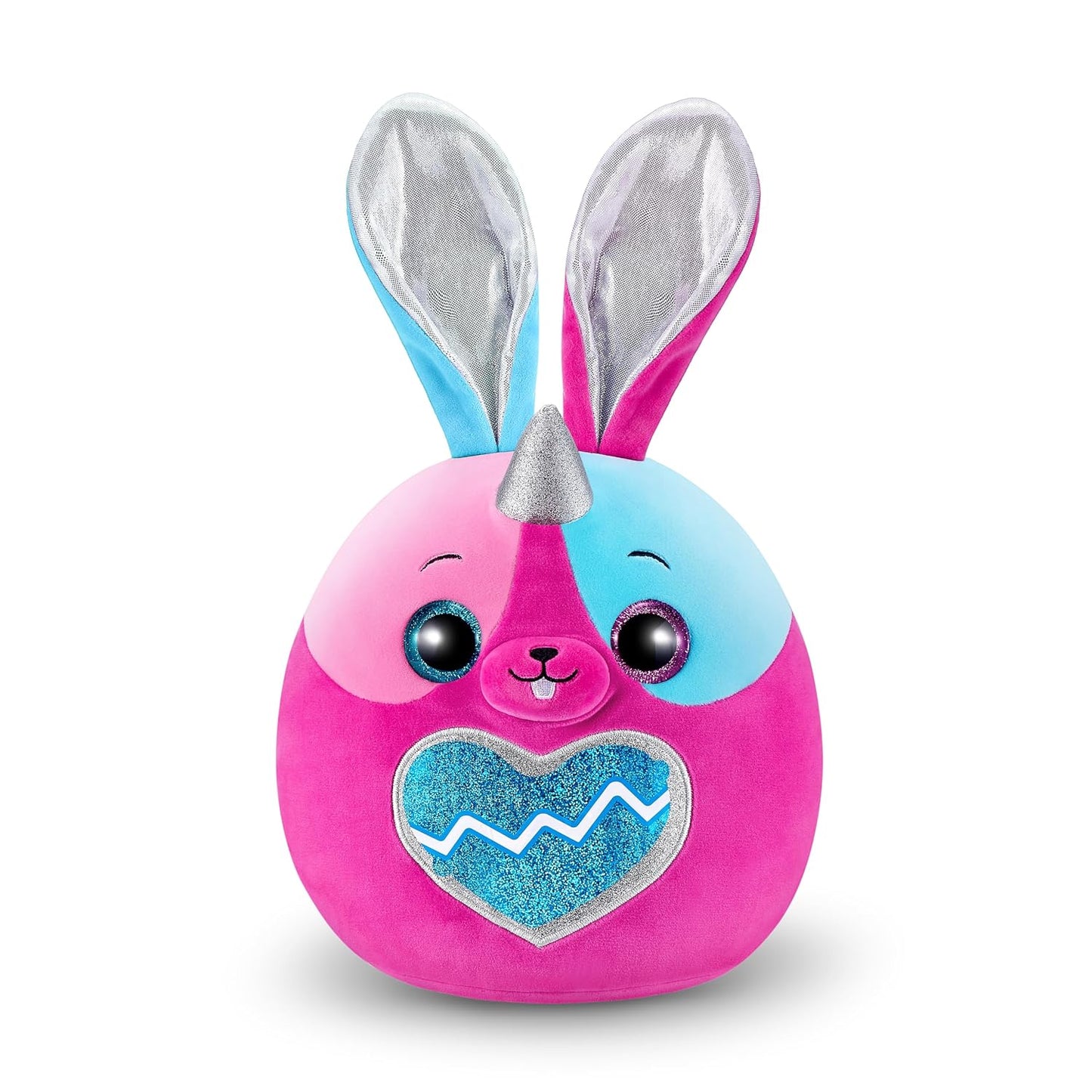 Rainbocorns Eggzania Surprise Mania Whipper the Bunny - Collectible Plush - Over 20 Surprises Inside, 28 cm, Cuddle Plush Stuffed Animal, Rings, Bracelets, Stickers, Wearable Accessories (Bunny)