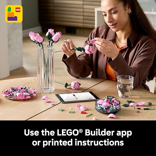 LEGO Botanicals Bouquet of Pink Roses, Decorative Flowers 10374