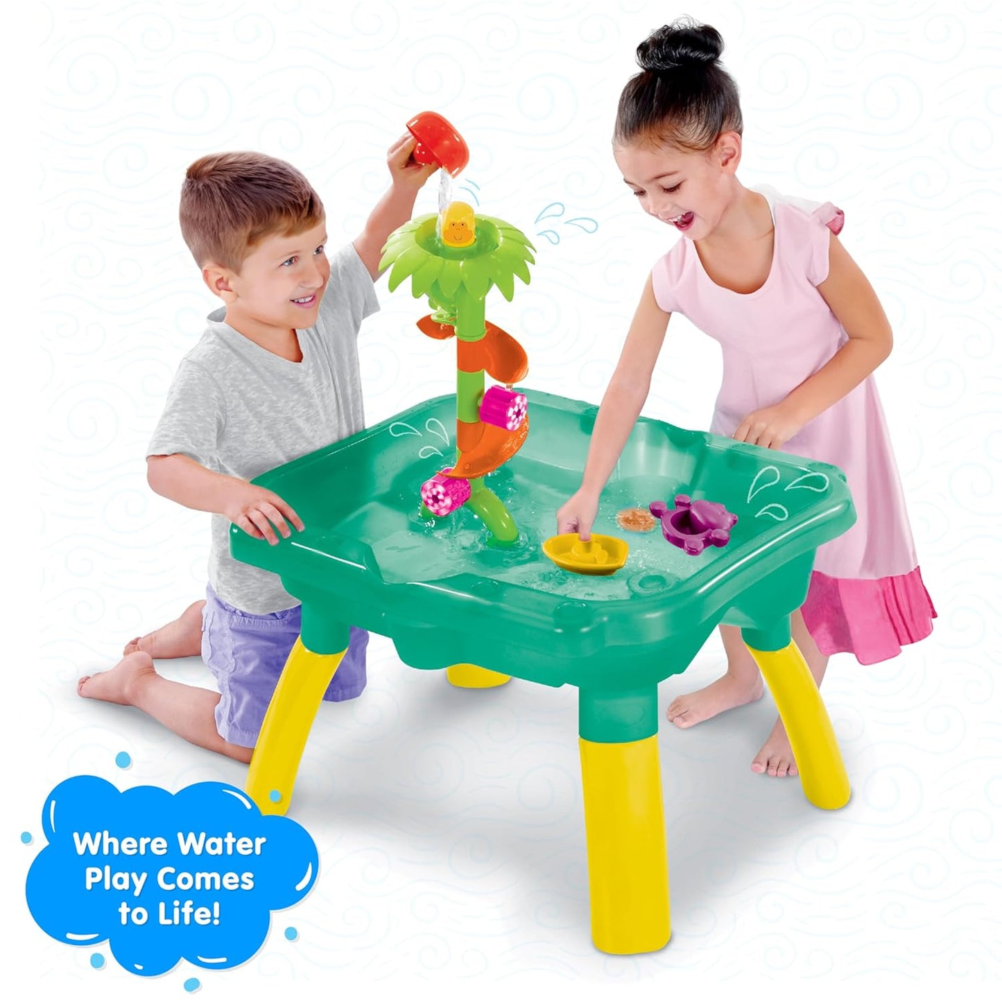 Kid Giggles Splash N Fun Water Play Table, 10 Accessories for Water Fun Play, Ideal for Pre-Schoolers, Multi-Colour.(PACK OF 2)