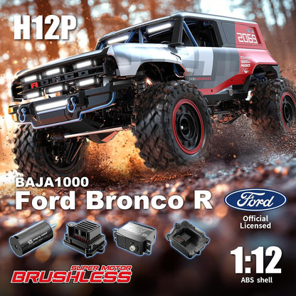 MJXRC H12P 1:12 Ford Bronco Baja 1000 4WD Brushless RC Off-Road Crawler
