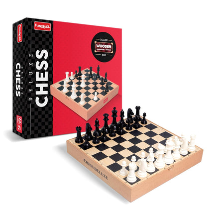 Games, Deluxe Chess, Wooden Set, War & Strategy, Family Games (PACK OF 4)