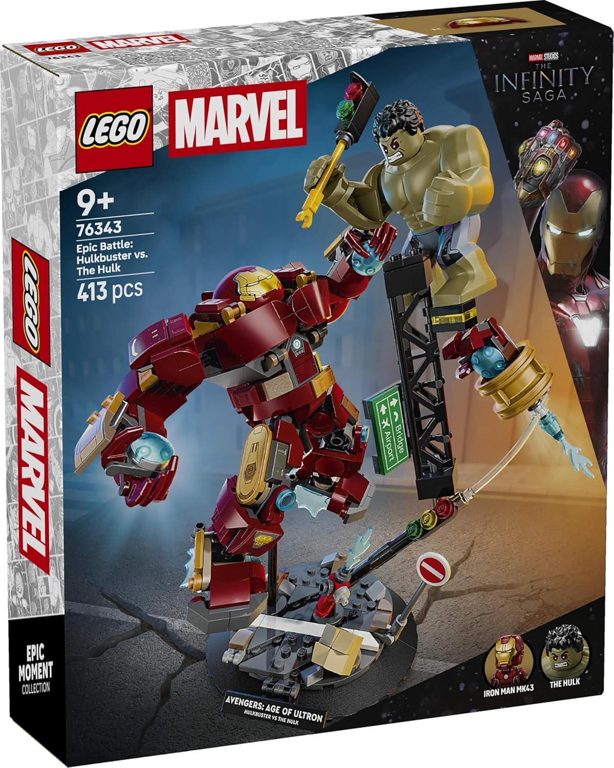 LEGO ǀ Marvel Epic Battle: Hulkbuster vs. The Hulk Super Hero Building Toy with Iron Man - 76343