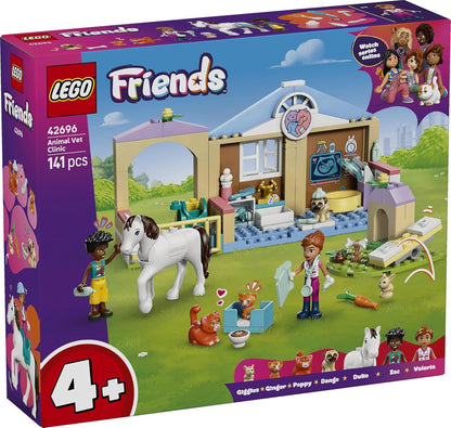 LEGO Friends Animal Vet Clinic - 2 Minidolls, Dog, Bunny, Horse, 2 Cat Figures  42696