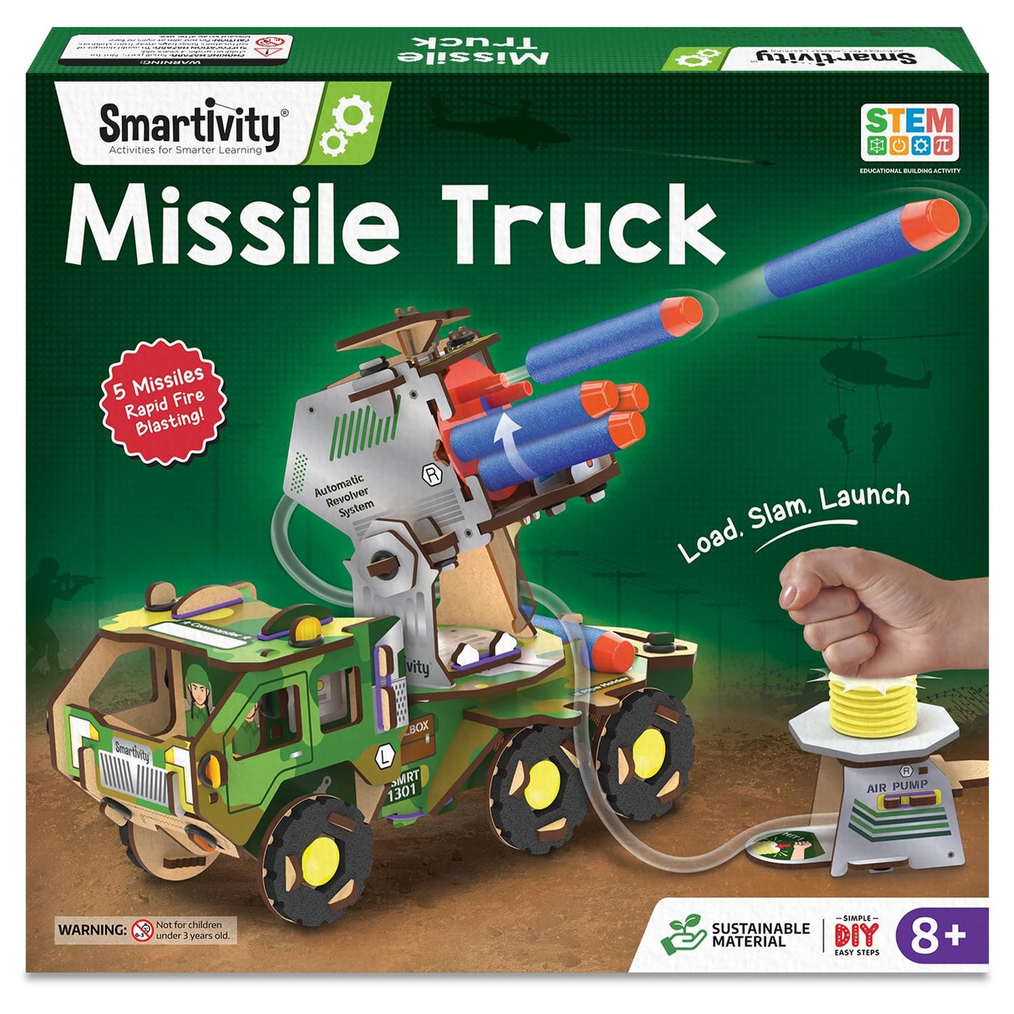 Smartivity DIY Military Vehicle for Kids 8-14 Years | Army Truck with Air Powered - Missle Launch System | Birthday Gift for Boys & Girls | I STEM Toy for 8,9,10,11,12,13,14 Years(PACK OF 6)