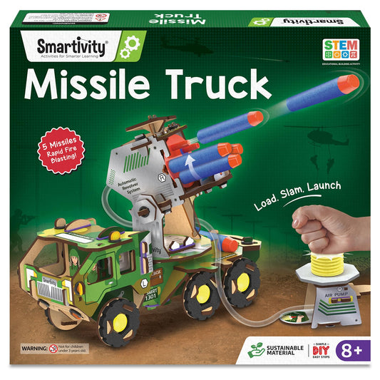 Smartivity DIY Military Vehicle for Kids 8-14 Years | Army Truck with Air Powered - Missle Launch System | Birthday Gift for Boys & Girls | I STEM Toy for 8,9,10,11,12,13,14 Years(PACK OF 6)