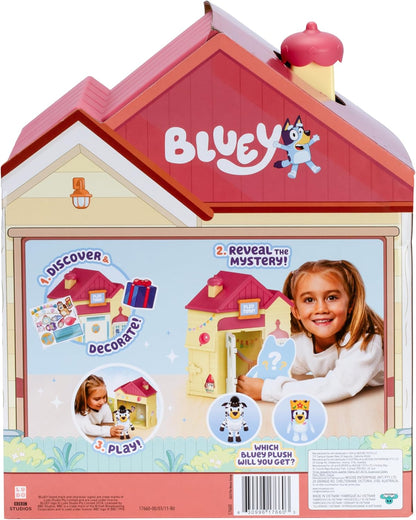 Bluey’s Play Date Plush Surprise Toddler House Playset, Durable Toy House with Exclusive Cuddly Stuffed Toy, Immersive House Toys for Kids of Ages 3+