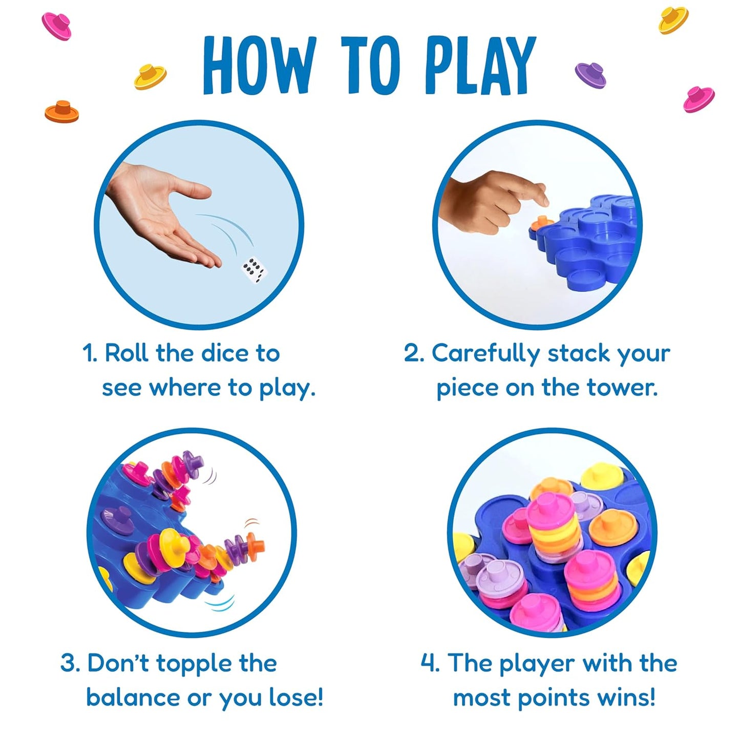 Original Topple, Strategy Game, Board Game for Kids (PACK OF 8)