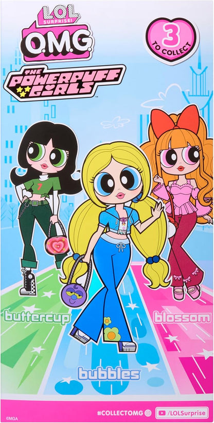 L.O.L. Surprise! OMG The Powerpuff Girls Doll - Bubbles - Includes 1 Model Doll, with 1 Outfit and Accessories, Collect all 3