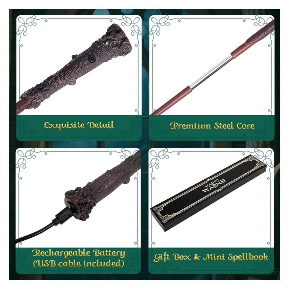 Harry Potter Style Fire Shooting Magic Wands | Premium Rechargeable Wizard Wands