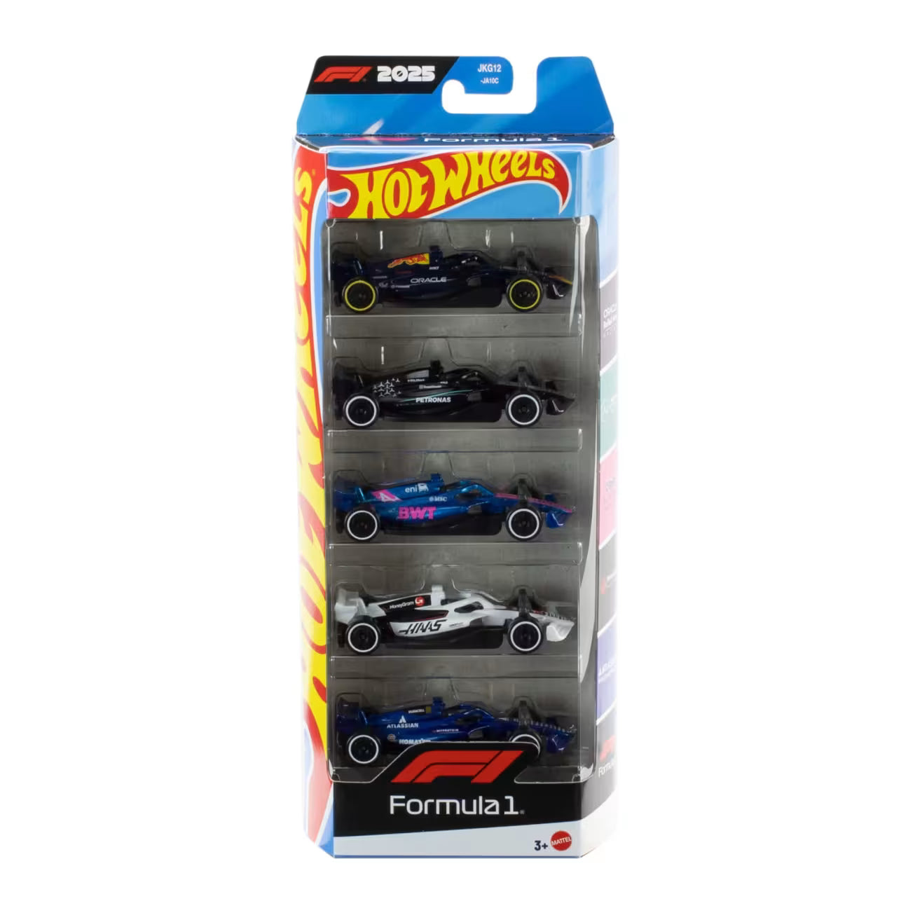 Hot Wheels Formula 1 5-Pack, Set Of 5 Die-Cast Toy F1 Cars in 1:64 Scale