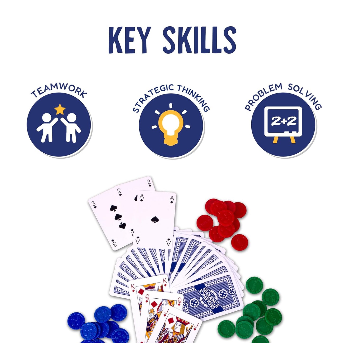 Funskool The Original Sequence, Strategy Game, Card Game, Board Game ( PACK OF 6 )