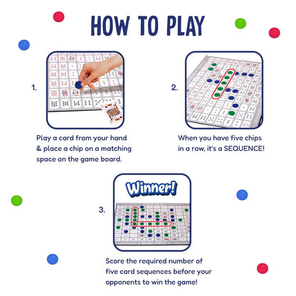 Funskool The Original Sequence, Strategy Game, Card Game, Board Game ( PACK OF 6 )