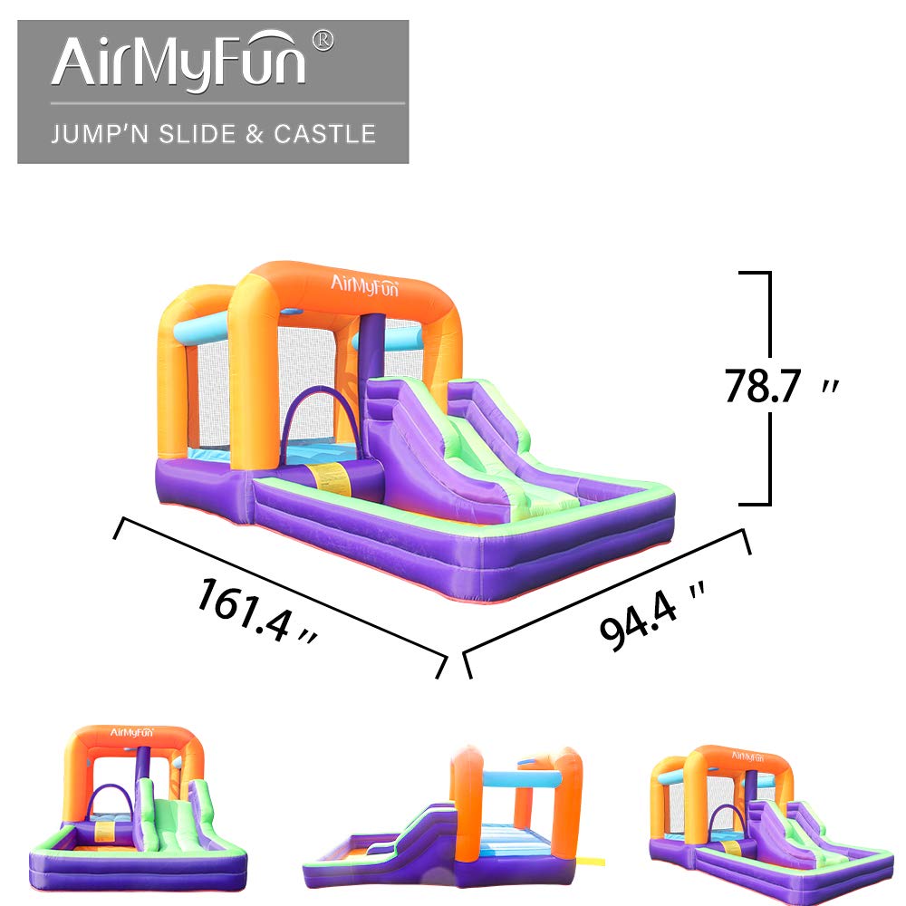 All-in-One Inflatable Bouncy Castle with Slide, Climb Wall, Ball Games & Jump Area – Kids Party Outdoor Indoor Playhouse