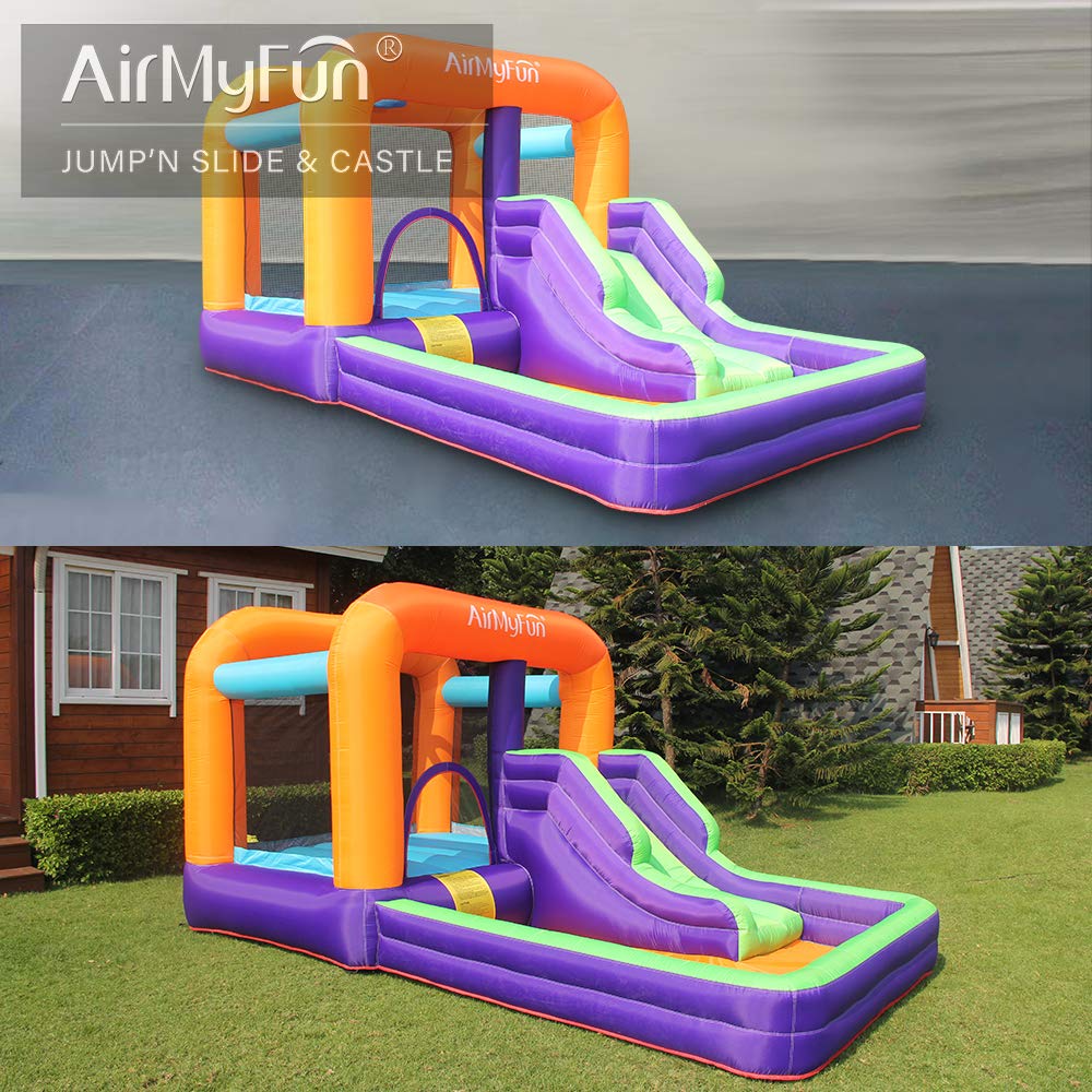 All-in-One Inflatable Bouncy Castle with Slide, Climb Wall, Ball Games & Jump Area – Kids Party Outdoor Indoor Playhouse