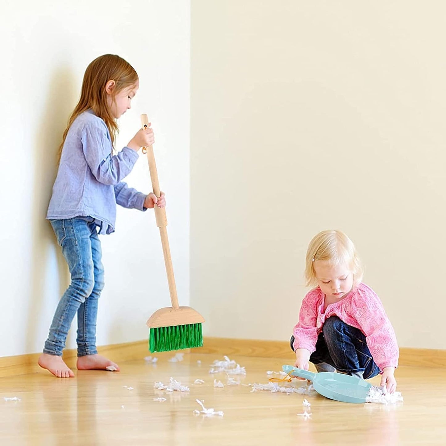 Wooden Montessori 6 Piece Cleaning Pretend and Play Mopping Toy