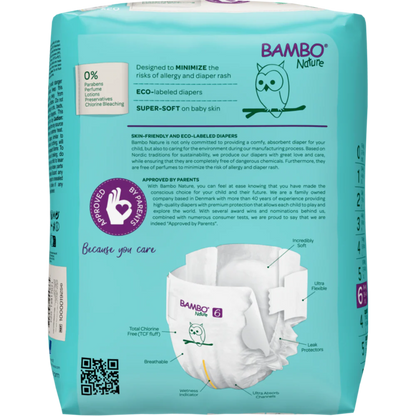 Bambo Nature Premium Baby Tape Diapers for Babies, XXL Size (16+ Kgs), Super Absorbent, Breathable, Extra Soft, Dermatologically Tested, Hypoallergenic Infant Nappies With Wetness Indicator