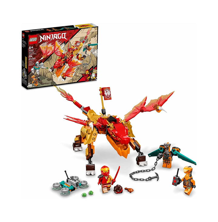 TOYS Lego NINJAGO Kids Kai Fire Dragon EVO 71762 Building Kit Featuring a Ninja Dragon Toy, Kai and Snake Figures Toy Playset, Multicolour, Aged 6+ (204 Pieces)