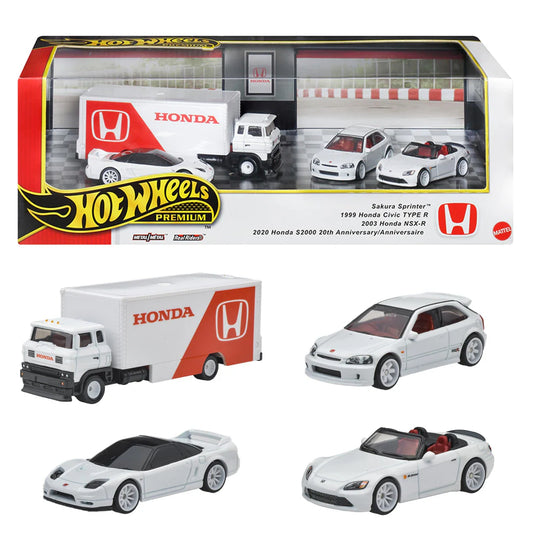 Hot Wheels 2025 Premium Honda Type-R Heritage Vehicle Multipack Toys 3 cars and 1 transporter Set