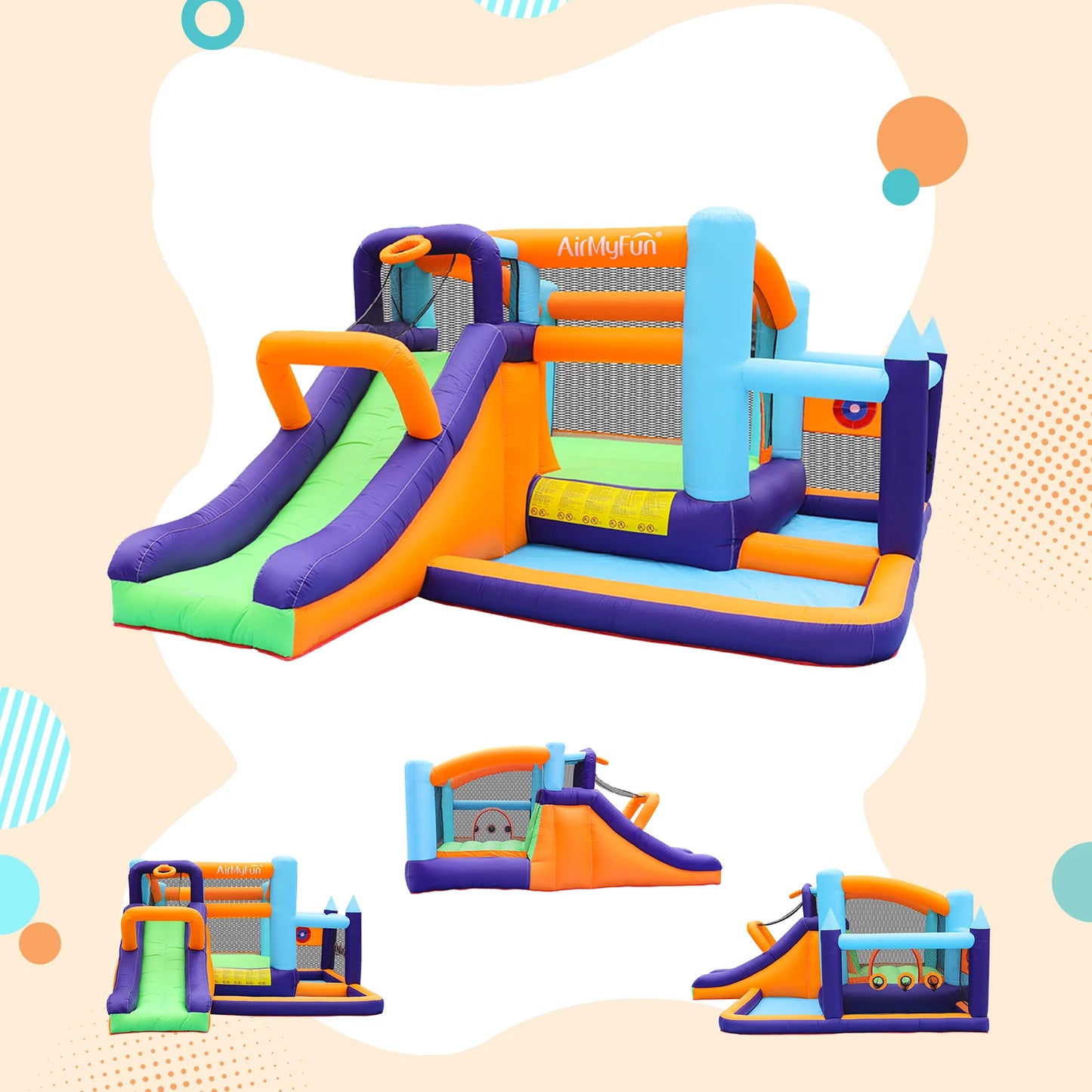 All-in-One Kids Bouncy Castle with Slide, Ball Pool & Games – Inflatable Jump House for Indoor & Outdoor Fun