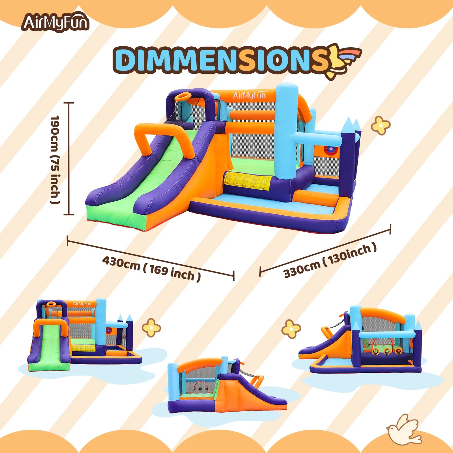 All-in-One Kids Bouncy Castle with Slide, Ball Pool & Games – Inflatable Jump House for Indoor & Outdoor Fun