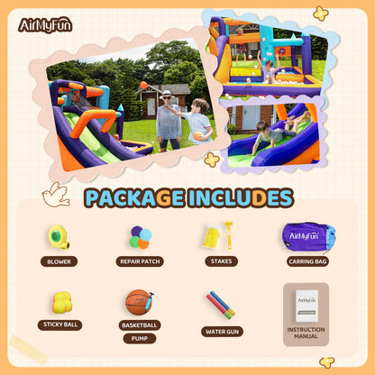 All-in-One Kids Bouncy Castle with Slide, Ball Pool & Games – Inflatable Jump House for Indoor & Outdoor Fun