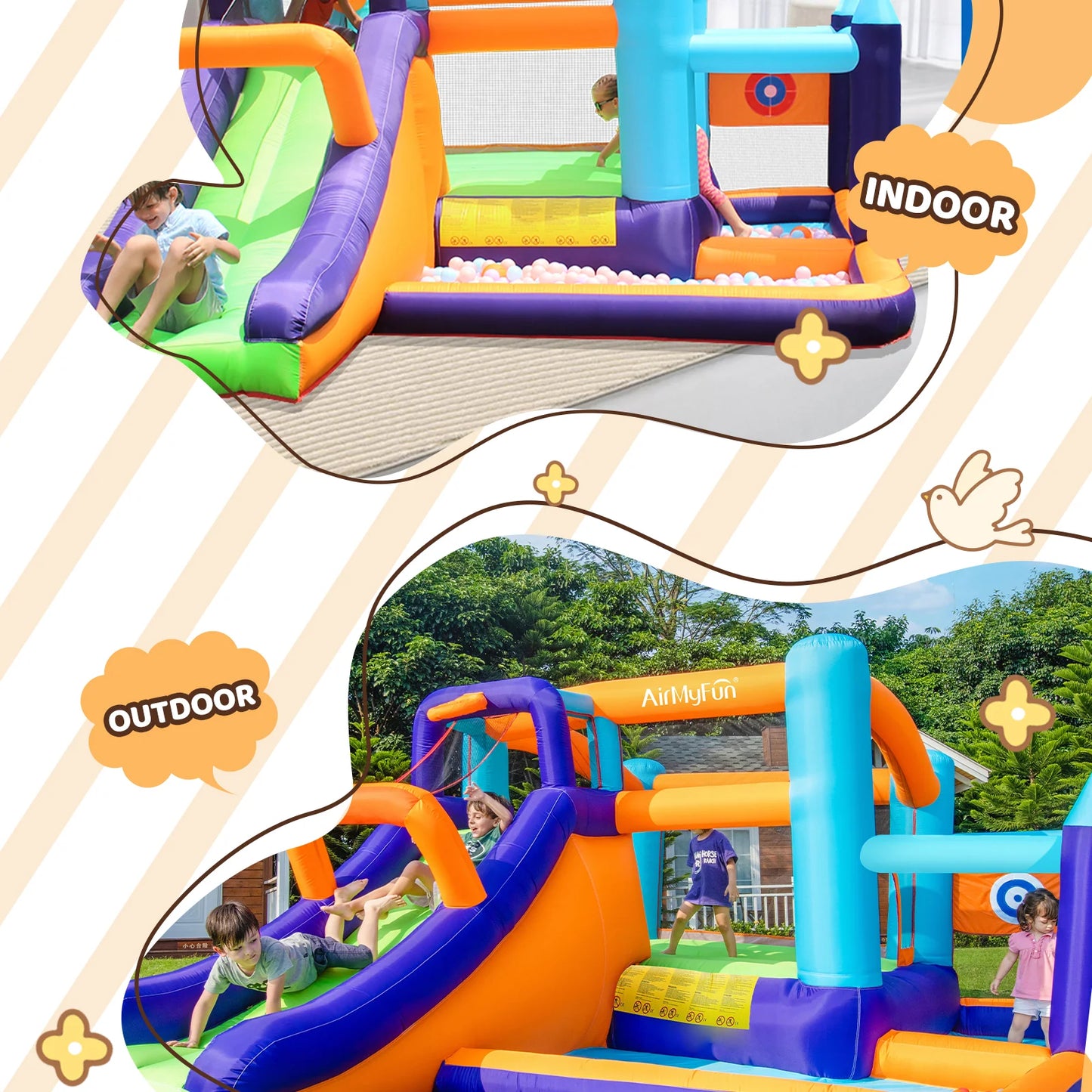 All-in-One Kids Bouncy Castle with Slide, Ball Pool & Games – Inflatable Jump House for Indoor & Outdoor Fun