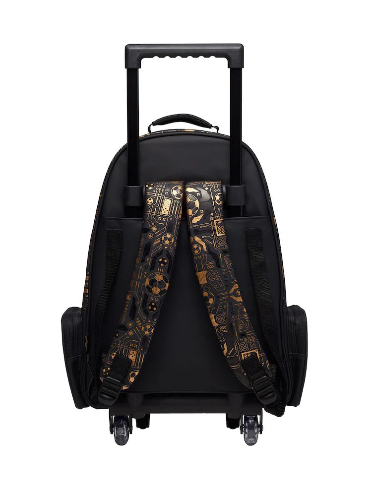 Smiggle Kids Trolley School Bag with Wheels - FOOTBALL