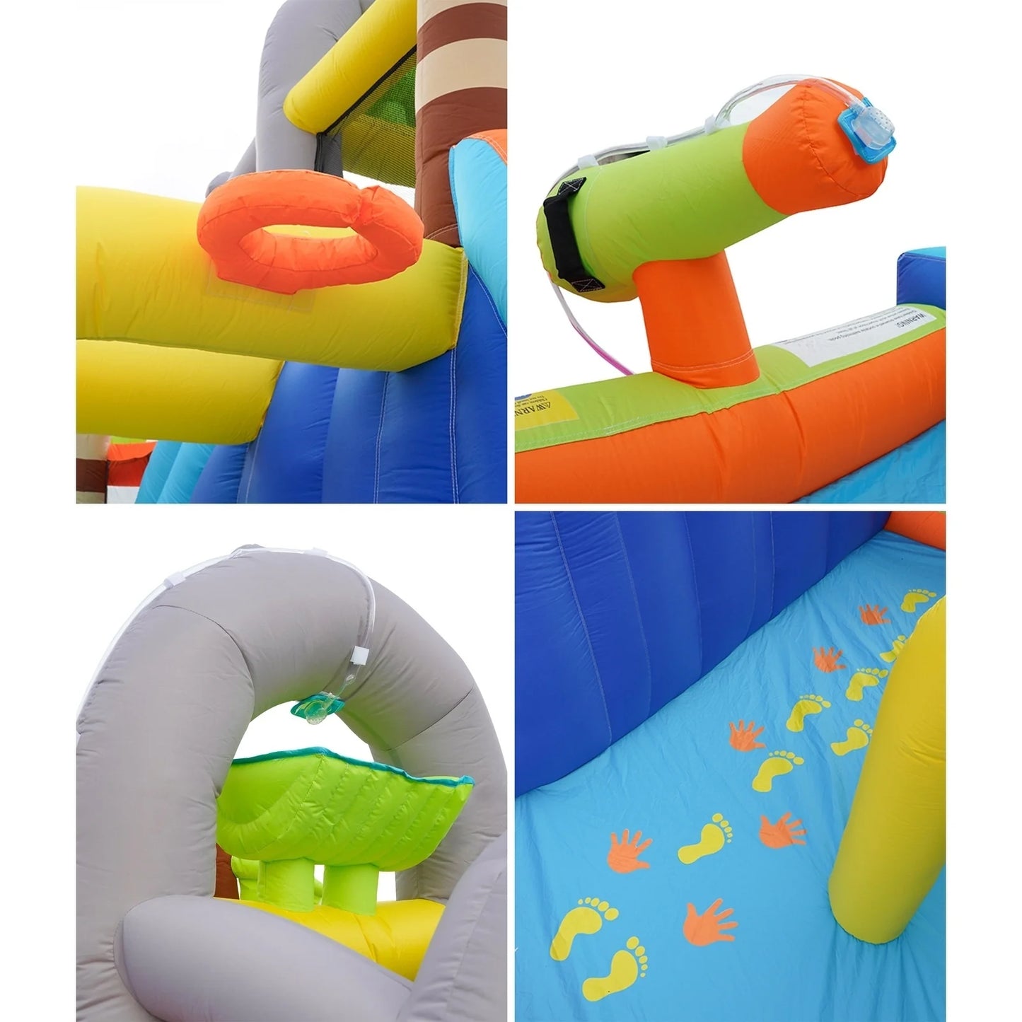 Jungle Adventure Kids Water Bouncy Castle with Dual Slides & Splash Pool – Inflatable Bounce House with Water Play & Climbing Area