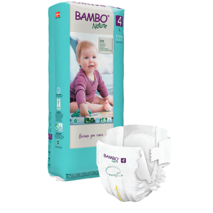 Bambo Nature Premium Baby Tape Diapers for Babies, Large Size (7-14 Kgs), Super Absorbent, Breathable, Extra Soft, Dermatologically Tested, Hypoallergenic Infant Nappies With Wetness Indicator