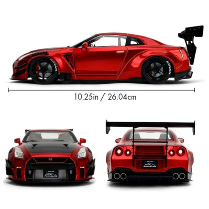 Jada Toys Pink Slips Nissan GT-R R35 LB Kit 1.5 Red & Black 1:18 Diecast Model Car